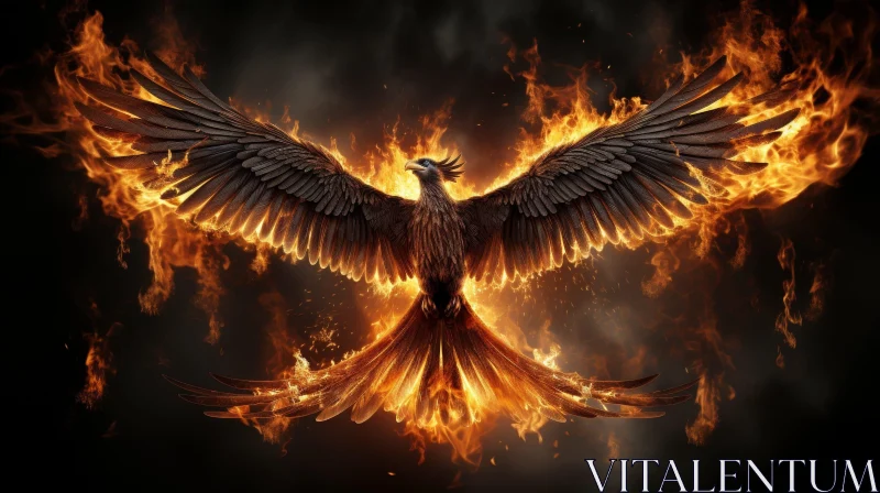 AI ART Majestic Phoenix Rising from Fiery Ashes