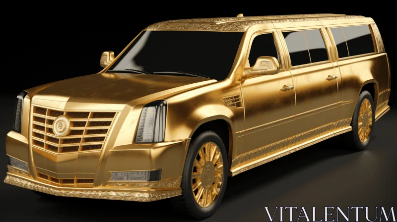 Exquisite Gold Cadillac Escalade: A Symbol of Opulence and Luxury AI Image