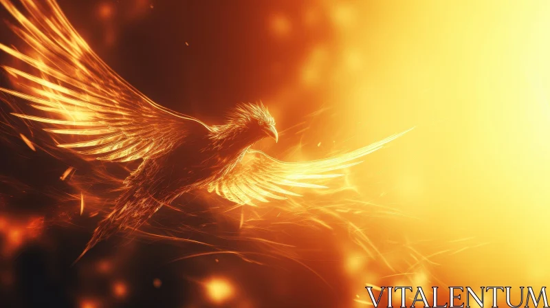 Phoenix Rising Digital Painting - Symbol of Hope and Renewal AI Image