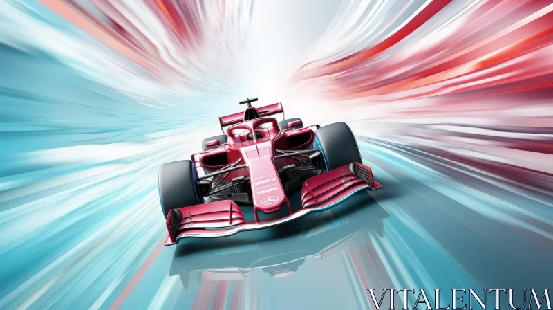 Red Formula 1 Car Racing Scene AI Image