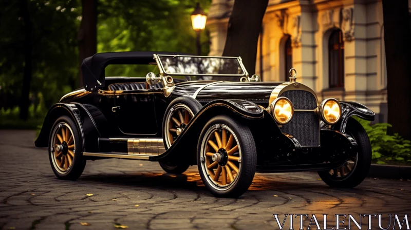 AI ART Timeless Elegance: Vintage Car in the Gilded Age