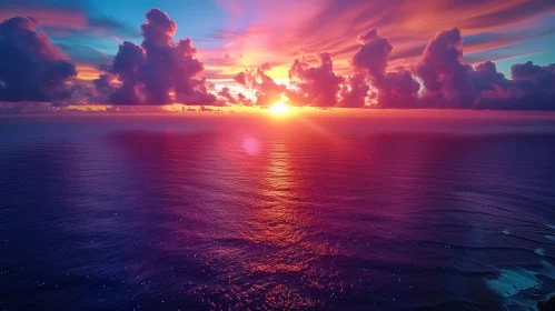 Tranquil Sunset Over Ocean Image