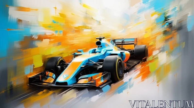 AI ART Dynamic Formula 1 Race Car Abstract Painting