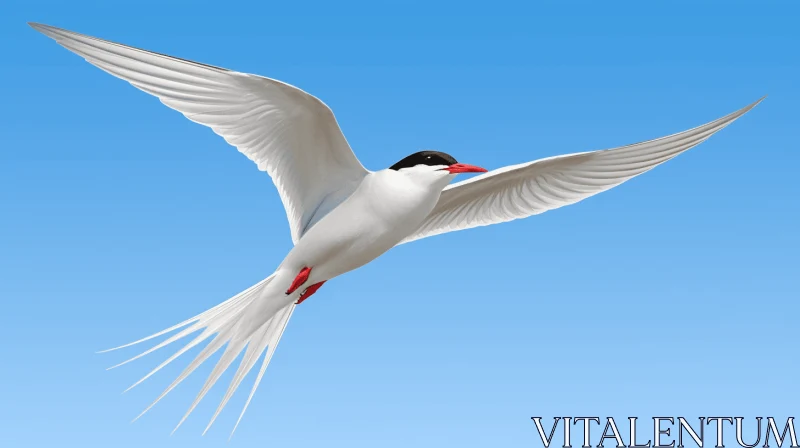 Tern in Flight: A Pseudo-Realistic Depiction AI Image