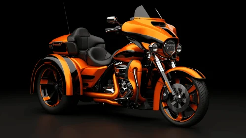 Captivating Orange Motorcycle on Black Background | Daz3D Style