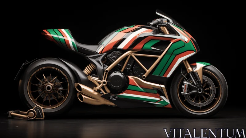 Italian Flag Bike: Bold and Dramatic Marvel Comics Style AI Image