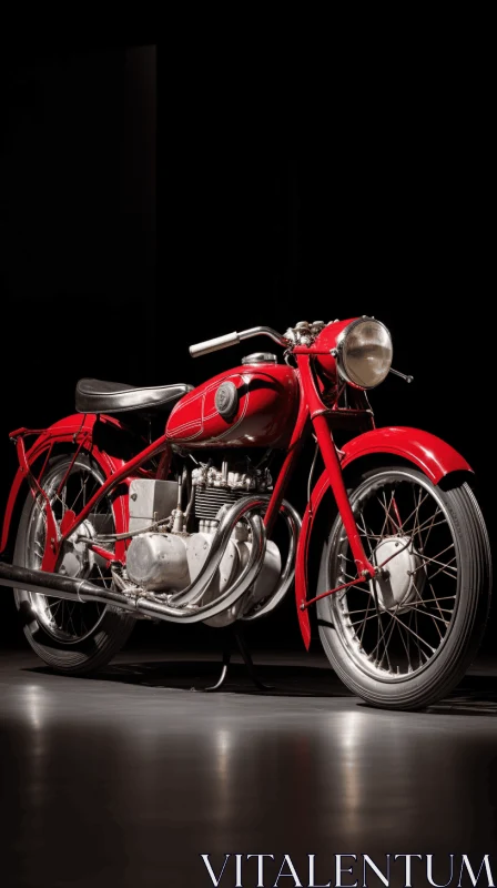 AI ART Captivating Red Motorcycle: A Timeless Tribute to the Düsseldorf School of Photography