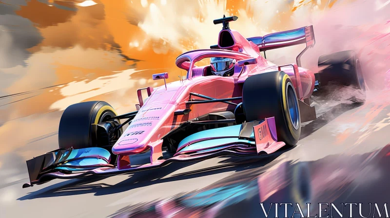 AI ART Formula 1 Car Racing on Track - Speed and Competition