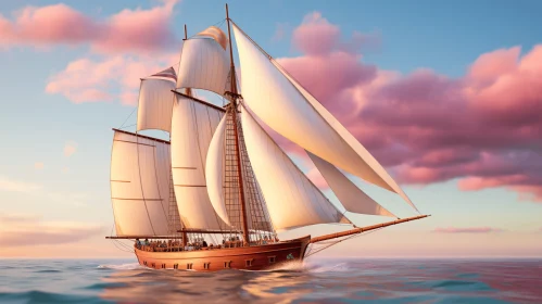 Realistic Rendering of a Traditional Sailing Ship