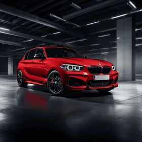 Red BMW M140d GT with Realistic Chiaroscuro Lighting