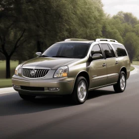 Elegant Beige Buick SUV with Expansive Skies - Artistic Car Painting