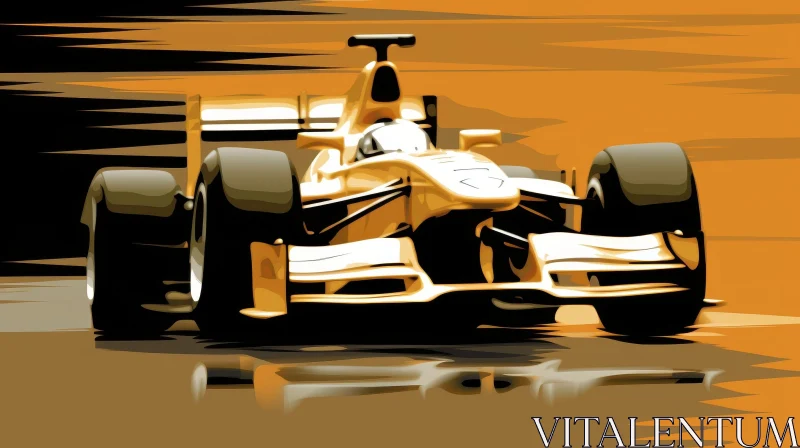 Formula 1 Racing Car in Motion AI Image