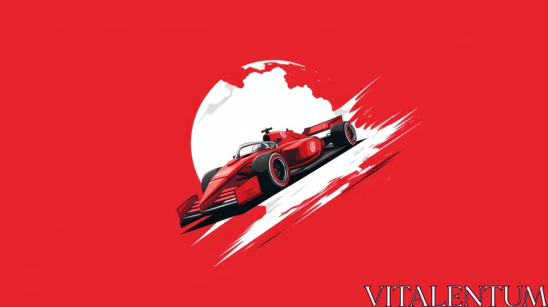 Red Formula 1 Race Car Vector Illustration AI Image