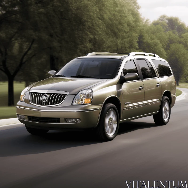 Elegant Beige Buick SUV with Expansive Skies - Artistic Car Painting AI Image