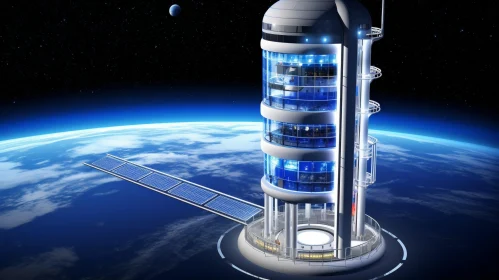 Futuristic Space Elevator for Spacecraft Launch and Cargo Transport