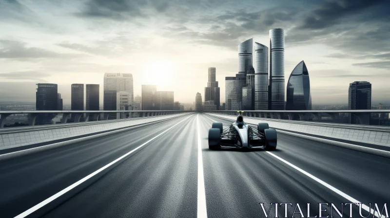 Formula 1 Car Racing in City Street AI Image