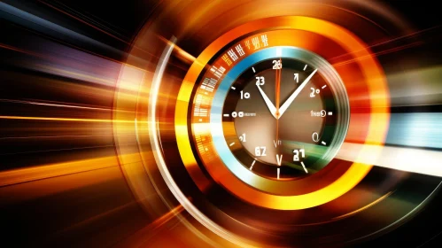 Glowing Clock - Futuristic Technology Background