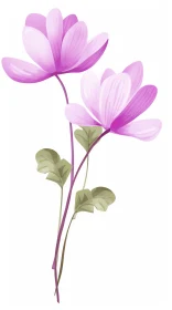 Luxurious Digital Art: Pink Flowers with Realistic Brushwork