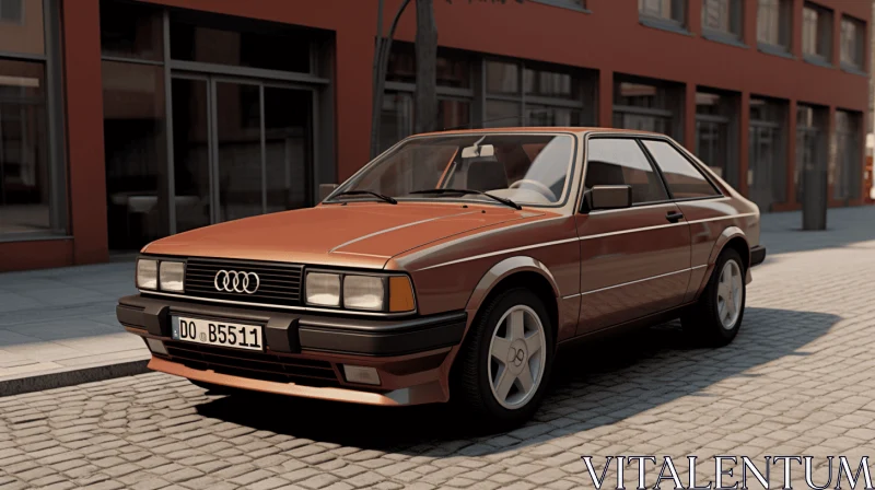 Classic Audi Parked on Cobblestone Street | Realistic Renderings AI Image