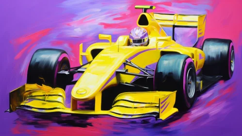Formula 1 Car Racing Artwork - Dynamic Painting