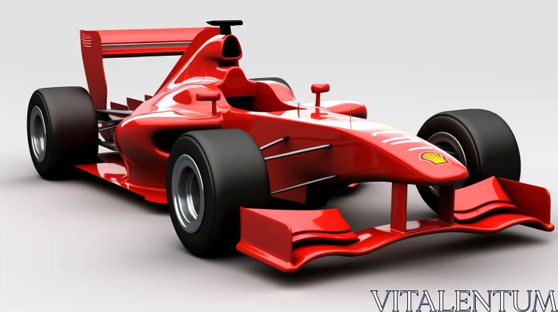 AI ART High-Speed Red Formula 1 Racing Car on White Background