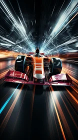 High-Speed Formula 1 Racing in Dark Tunnel