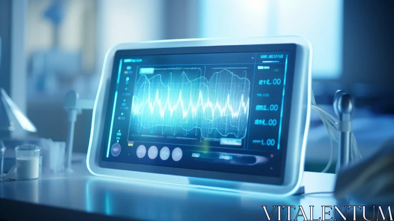 Patient Vital Signs Monitor in Hospital Room AI Image