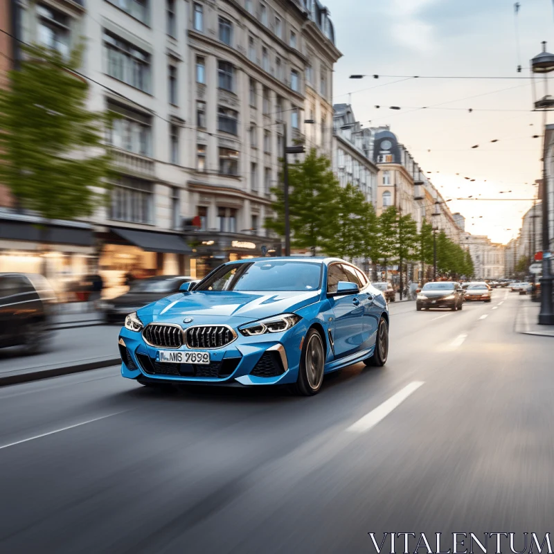 Stylish BMW Car in Motion | Captivating Urban Photography AI Image