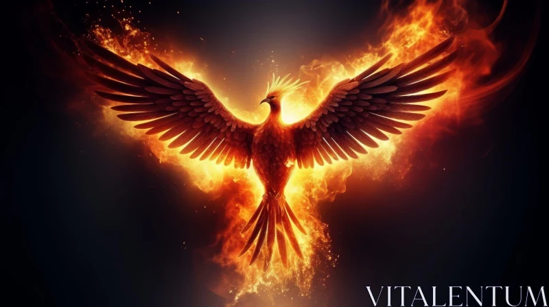 Phoenix Rising Digital Painting - Symbol of Hope and Transformation AI Image