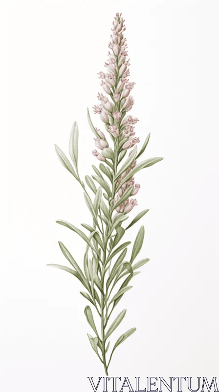 Botanical Realism: Lavender in Detail AI Image