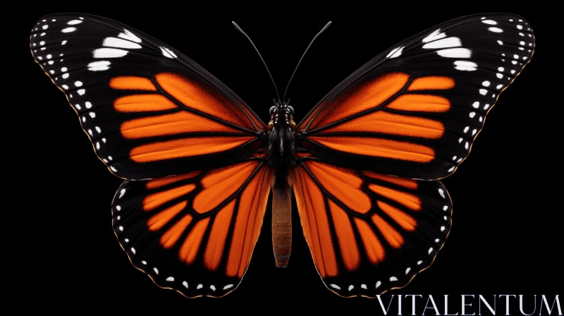Monarch Butterfly Symmetrical Composition - Black and Orange Aesthetics AI Image