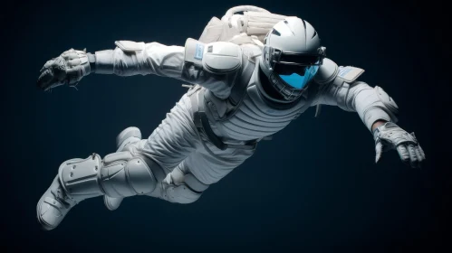 Futuristic Space Suit Floating Man
