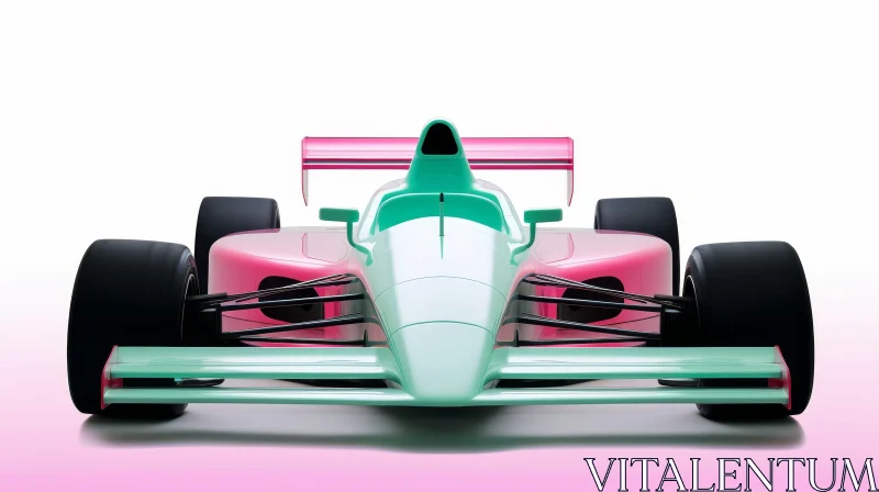 Pink and Green Formula 1 Racing Car - Dynamic View AI Image