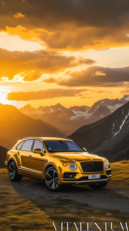 Stunning Bentley Car Wallpapers: Yellow and Bronze Design AI Image