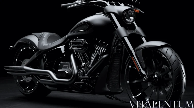 Black Harley Davidson Motorcycle: Hyper-Detailed Renderings AI Image