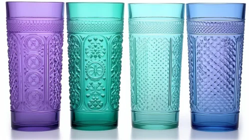 Colorful Glass Tumblers on White Surface