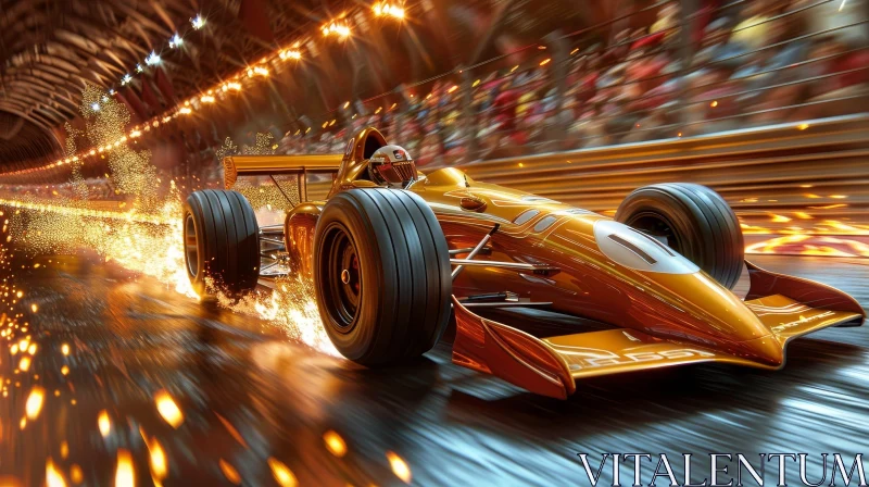 Formula 1 Car Racing Through Tunnel AI Image