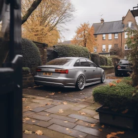Silver Audi Parked in House Driveway - Atmospheric and Moody Landscapes