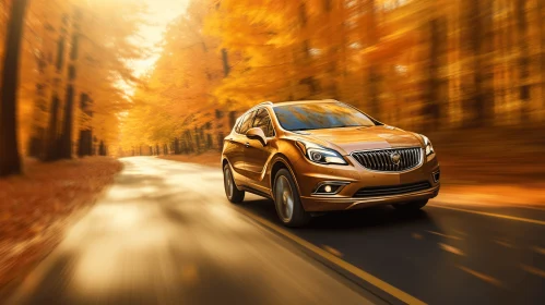 Captivating Autumn Forest: A 2016 Buick Drives in Elegance and Emotion