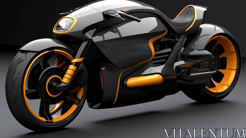 AI ART Captivating Black and Yellow Abstract Motorcycle | Artistic Eye
