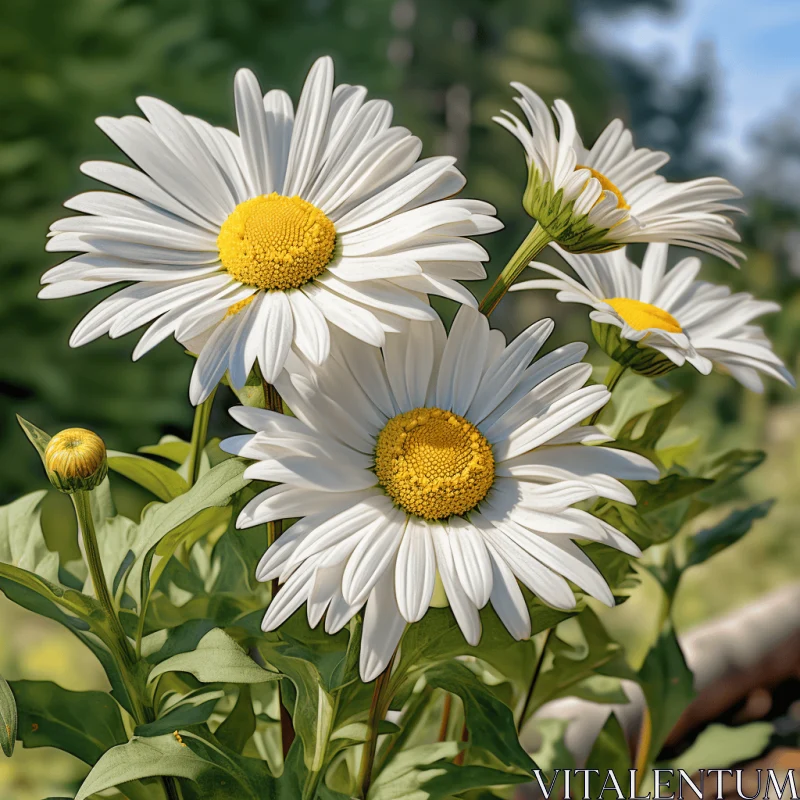 Intricate White Daisies Rendered with Unreal Engine 5 AI Image