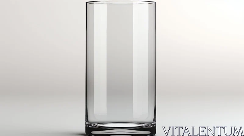 Empty Glass 3D Rendering on White Background AI Image