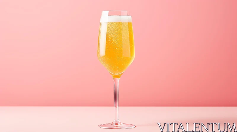 AI ART Sparkling Yellow Drink in Champagne Flute