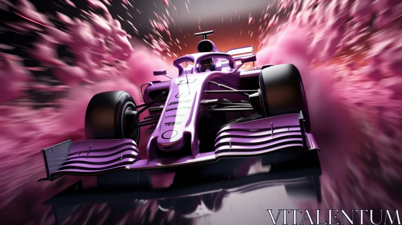 Speed and Motion: Pink and Black Formula 1 Racing Car AI Image