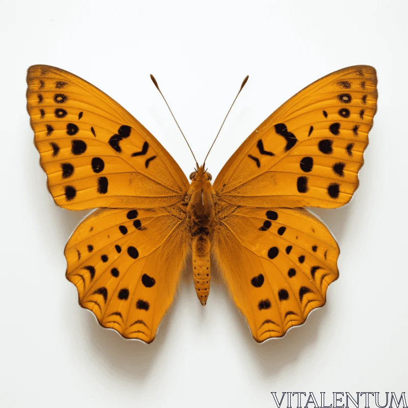 Elegant Butterfly on White Background: A Study in Gold AI Image