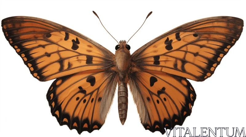 Isolated Butterfly: A Study in Black and Orange AI Image