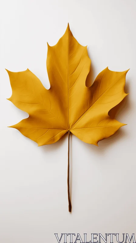 Minimalist Maple Leaf - A Study in Texture and Symmetry AI Image