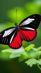 Enchanting Red and Black Butterfly on Leaves | Nature Photography