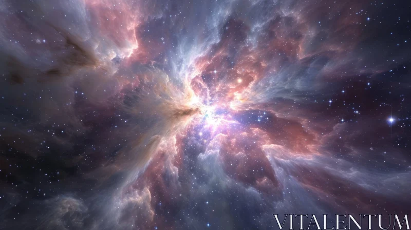 AI ART Nebula: Ethereal Interstellar Stellar Nursery Image