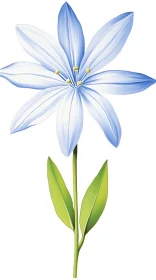 Blue Flower on White Background - A Study in Light and Simplicity